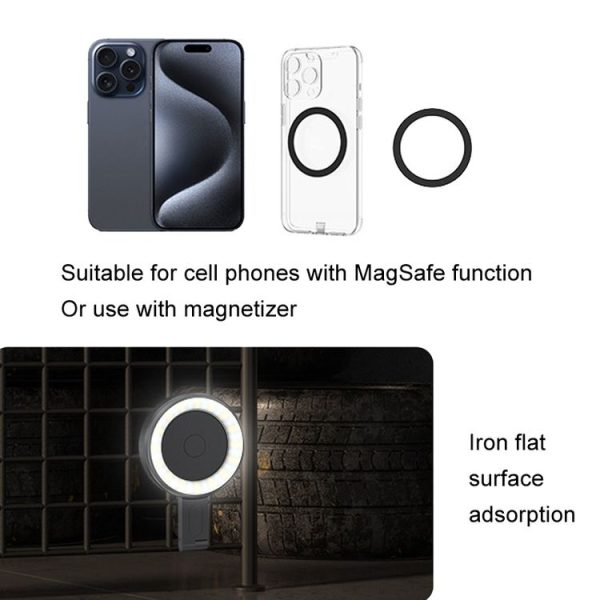 Cell Phone Magnetic Fill Light Portable Photo Pocket Lamp (Black) - Image 8