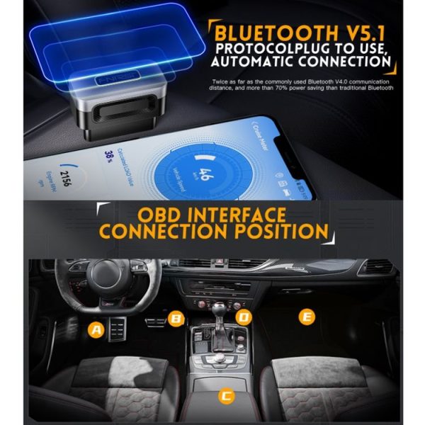 FNIRSI Bluetooth 5.1 Car Engine OBD2 Fault Code Diagnostic Instrument (English) - Image 3