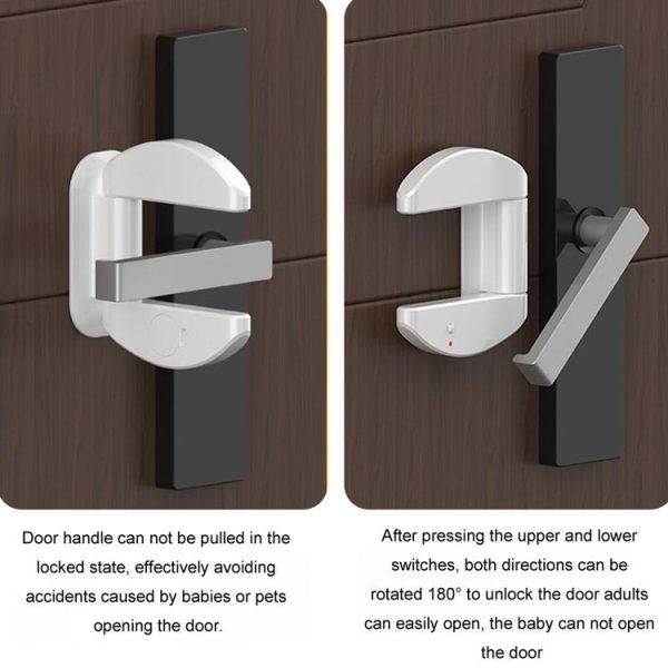 Door Stopper Living Alone Anti Burglary Door Stopper No Hole Child Safety Lock Blocker (White) - Image 12