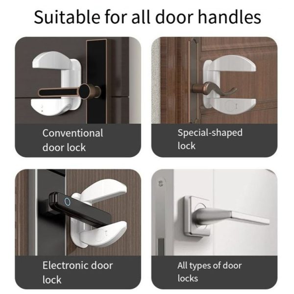Door Stopper Living Alone Anti Burglary Door Stopper No Hole Child Safety Lock Blocker (White) - Image 13
