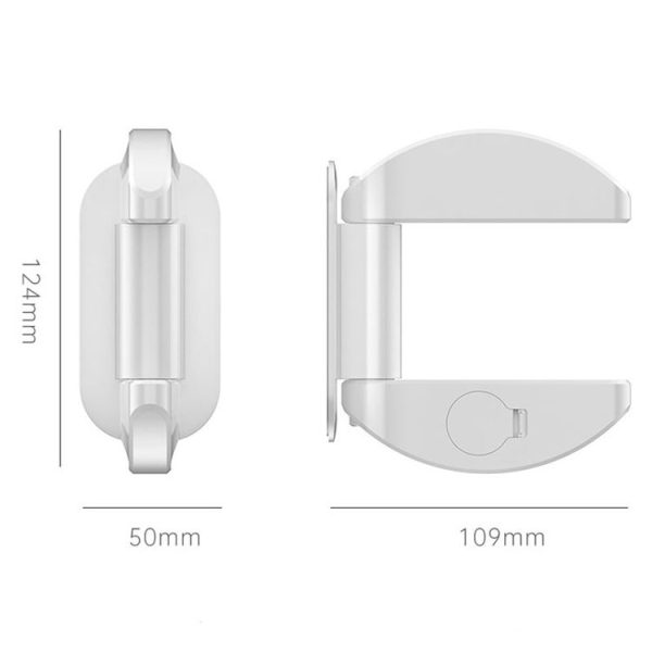 Door Stopper Living Alone Anti Burglary Door Stopper No Hole Child Safety Lock Blocker (White) - Image 3