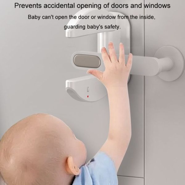Door Stopper Living Alone Anti Burglary Door Stopper No Hole Child Safety Lock Blocker (White) - Image 7