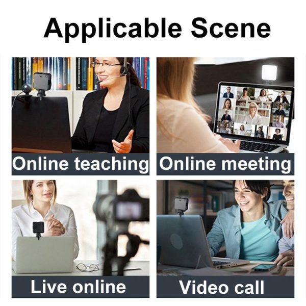 W64 64LEDs Video Conferencing Mobile Laptop Live Fill Light Photography Pocket Lamp, Spec: Clip Set - Image 7