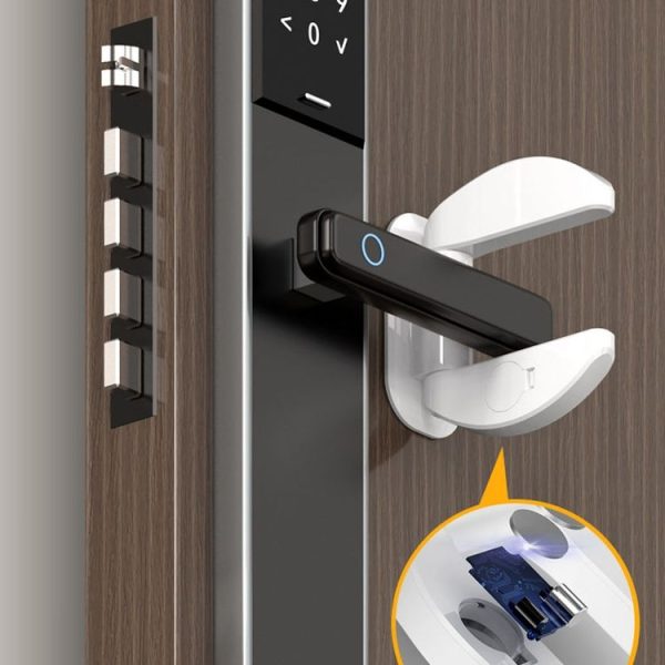 Living Alone Anti Burglary Door Stopper No Hole Child Safety Lock With Alarm (White) - Image 2