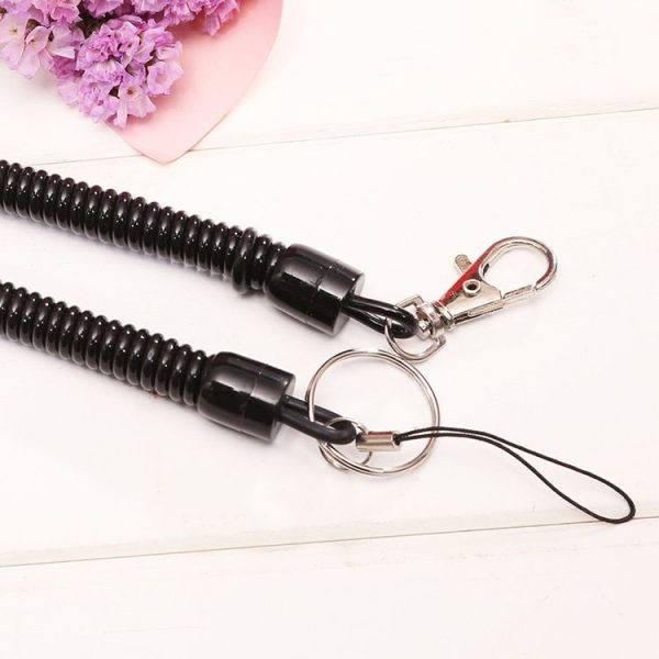 5pcs Spring Key Rope Plastic Keychain Environmentally Friendly Elastic Chain (Colorful Random Delivery) - Image 3
