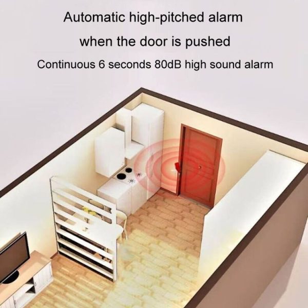 Door Stopper Home Burglary Girls Live Alone Security Lock Inside Opening Door Plug, Style: Without Alarm - Image 12