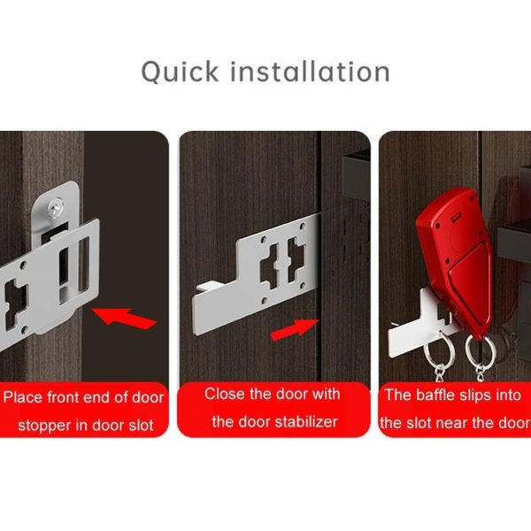 Door Stopper Home Burglary Girls Live Alone Security Lock Inside Opening Door Plug, Style: Without Alarm - Image 14