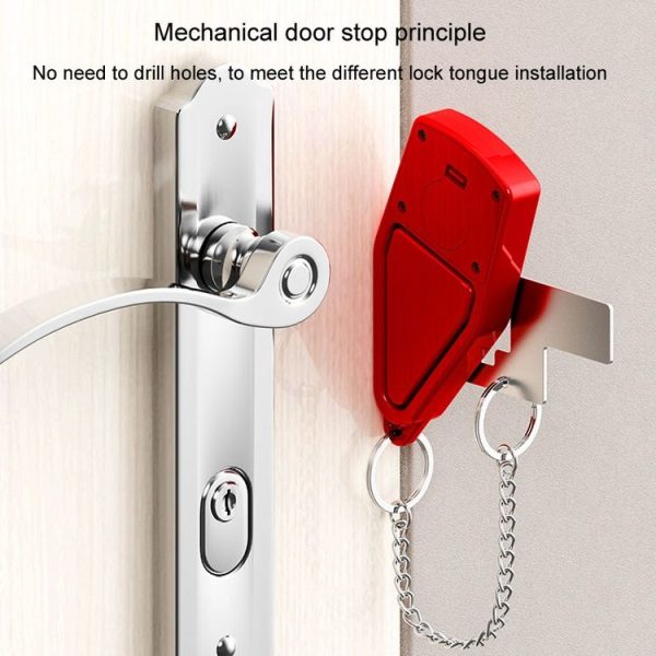 Door Stopper Home Burglary Girls Live Alone Security Lock Inside Opening Door Plug, Style: Without Alarm - Image 3