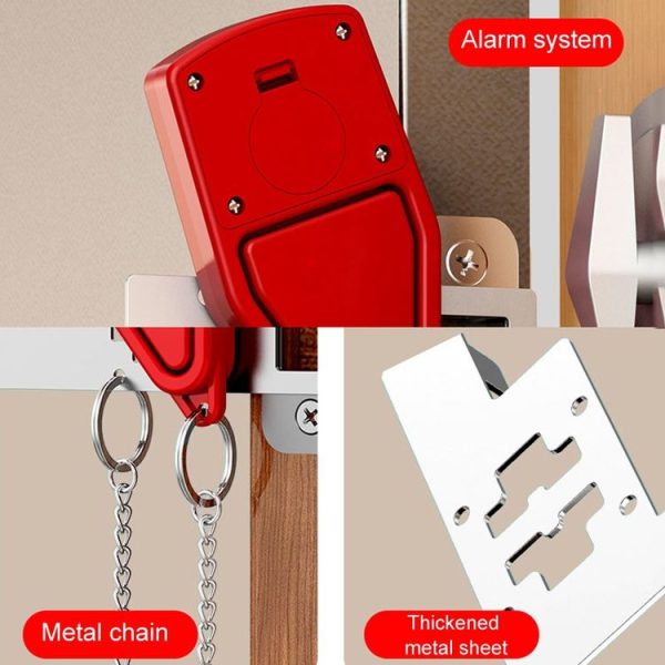 Door Stopper Home Burglary Girls Live Alone Security Lock Inside Opening Door Plug, Style: Without Alarm - Image 8