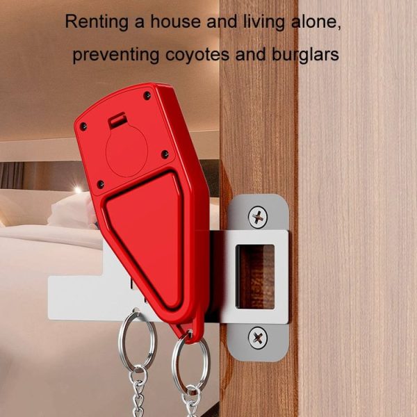Door Stopper Home Burglary Girls Live Alone Security Lock Inside Opening Door Plug, Style: Without Alarm - Image 9