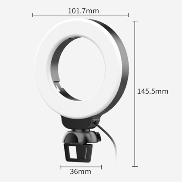 YRing48 4-Inch 48LEDs Laptop Camera Video Conference Live Beauty Ring Fill Light, Spec: Clip Set - Image 3
