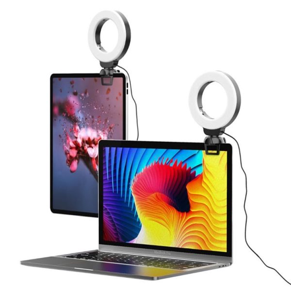 YRing48 4-Inch 48LEDs Laptop Camera Video Conference Live Beauty Ring Fill Light, Spec: Clip Set - Image 5