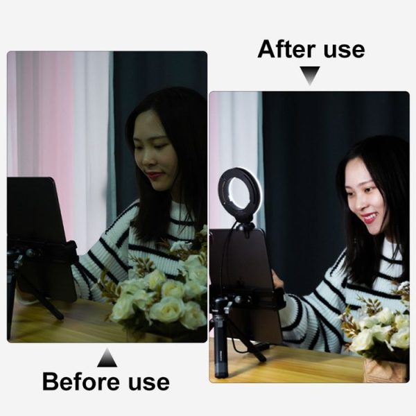 YRing48 4-Inch 48LEDs Laptop Camera Video Conference Live Beauty Ring Fill Light, Spec: Clip Set - Image 9