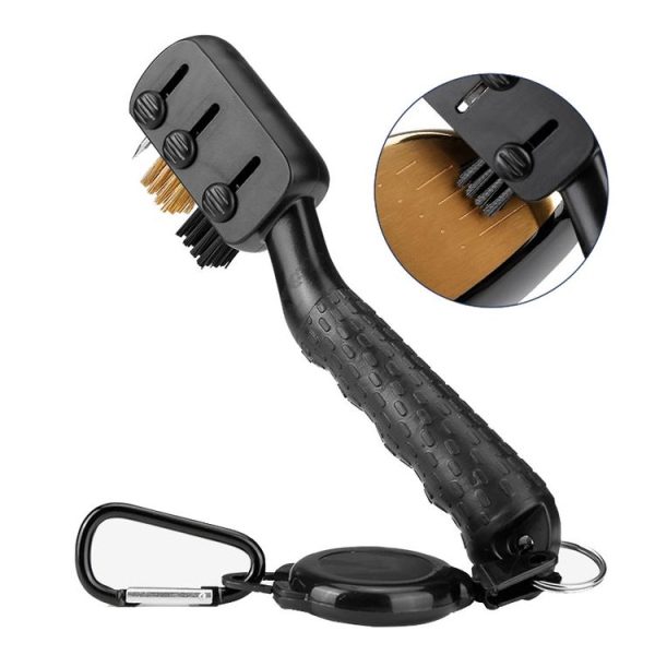 PGM SZ008 Golf Club Brush Retractable Multifunctional Cleaning Brush Golf Accessories (Black) - Image 2