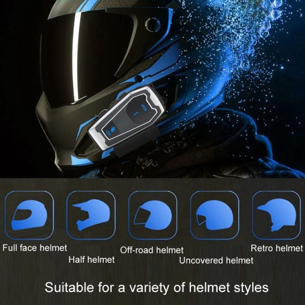 Motorcycle Helmet Bluetooth 5.0 Stereo Music Cycling Headphones (V10) - Image 5