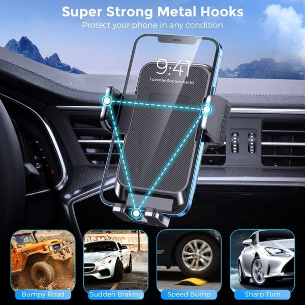 TRONWIN JY03 Car Vent Cell Phone Holder Dashboard Navigation Fixed Phone Mount (Black) - Image 7