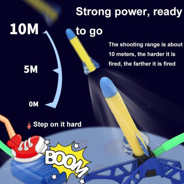 Outdoors Children Stepping-on Rockets Pop-up Rocket Toy, Spec: Launcher+1 Light Rocket - Image 6