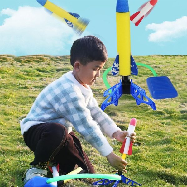 Outdoors Children Stepping-on Rockets Pop-up Rocket Toy, Spec: Launcher+1 Light Rocket - Image 9
