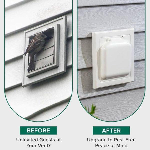 Dual Door Dryer Vent Cover No-Pest Wide Mount Exhaust Cover - Image 5