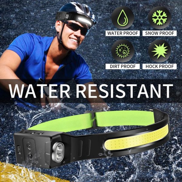 Fluorescent Belt Sensor Headlight Outdoor Running and Cycling Head Torch (White+Yellow Light) - Image 11