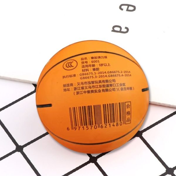2pcs 6CM Mini Rubber Basketball Decompression Vent High Elastic Toy (Orange) - Image 4