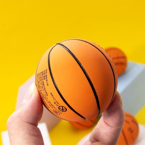 2pcs 6CM Mini Rubber Basketball Decompression Vent High Elastic Toy (Orange) - Image 5