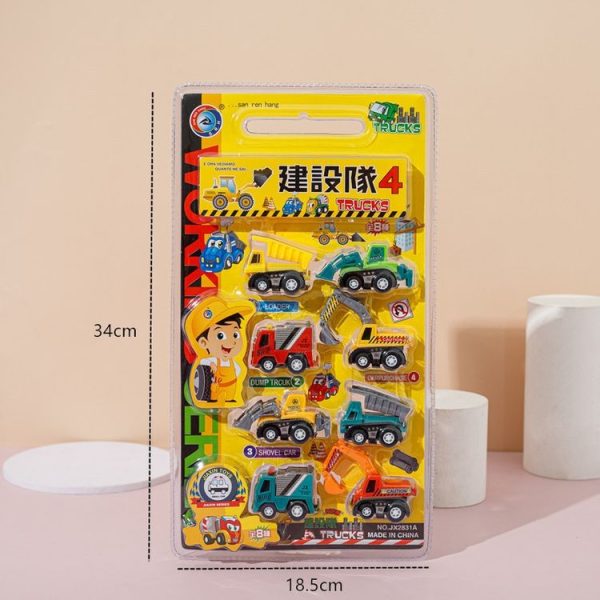 8pcs / Set Mini Engineering Team Pull-back Car Children Toys (2831A) - Image 2