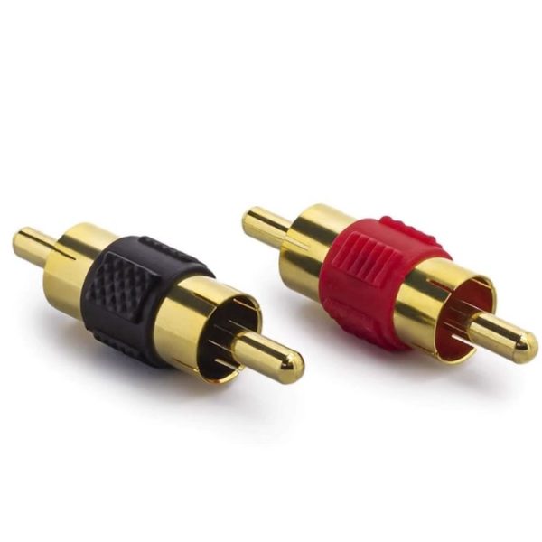 10pcs Gold-plated RCA Lotus Male to-Male AV Audio Adapter (Red) - Image 2
