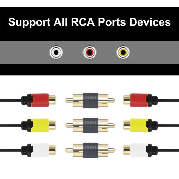 10pcs Gold-plated RCA Lotus Male to-Male AV Audio Adapter (Red) - Image 3