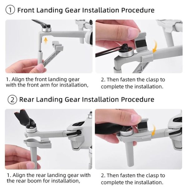 DJI Mini 4 Pro Drone BRDRC Landing Gear Increased Height Leg (Gray) - Image 10