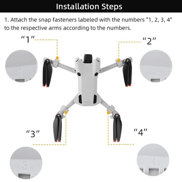DJI Mini 4 Pro Drone BRDRC Landing Gear Increased Height Leg (Gray) - Image 9