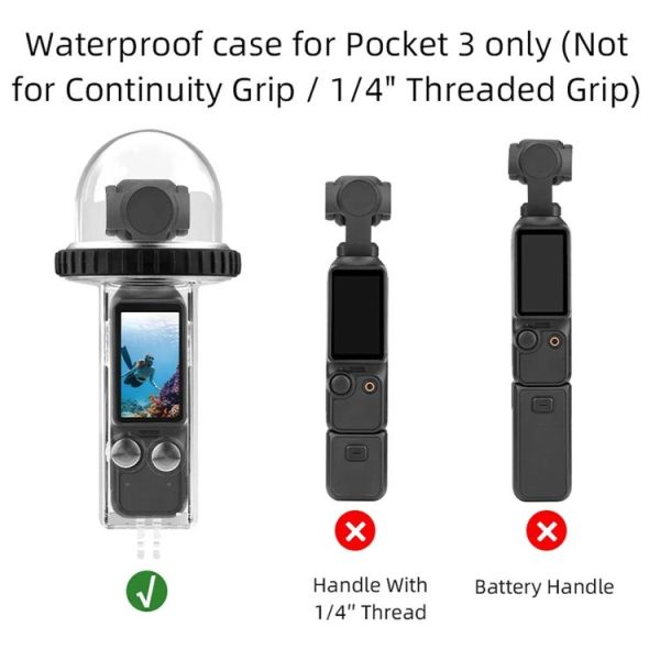 DJI Osmo Pocket 3 BRDRC 40m Depth Waterproof Case Diving Housing Cover (Transparent Handle) - Image 12