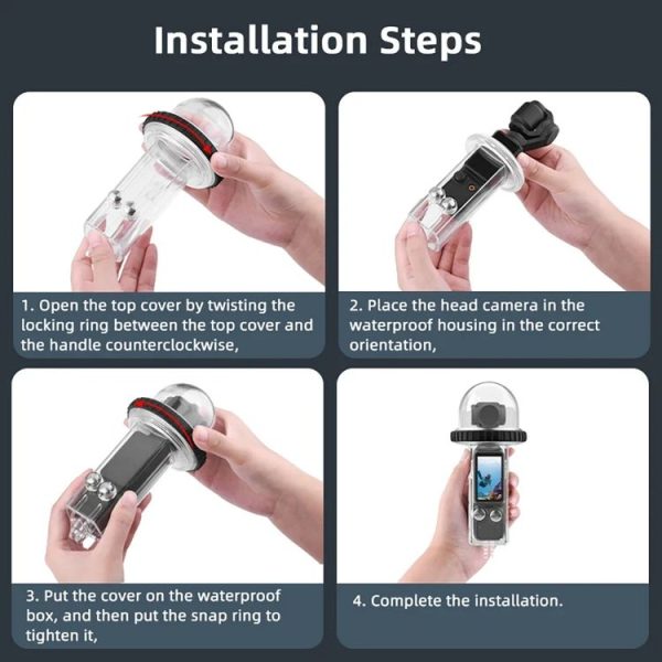DJI Osmo Pocket 3 BRDRC 40m Depth Waterproof Case Diving Housing Cover (Transparent Handle) - Image 13