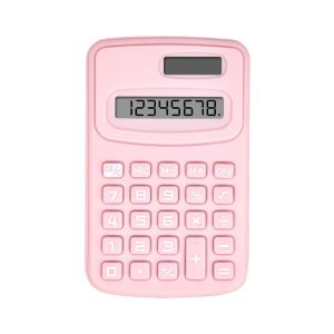 Small Solid Color Calculator Dormitory Student Office Exam Tool (Pink)