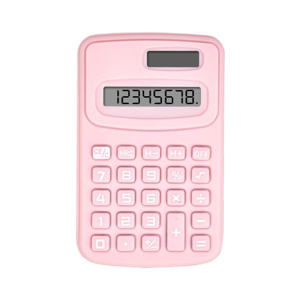 Small Solid Color Calculator Dormitory Student Office Exam Tool (Pink)