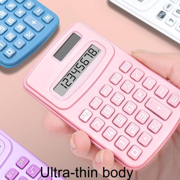 Small Solid Color Calculator Dormitory Student Office Exam Tool (Pink) - Image 6