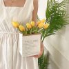 10 In 1 Tulip Bouquet With Paper Bag Home Decoration Simulation Flowers Paper Bag Floral Set Arrangement (Pink) - Image 6