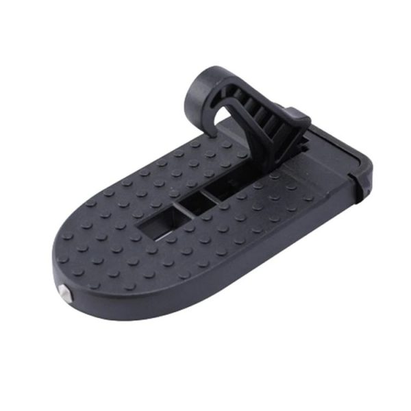 Car Hook Door Foldable Foot Pedal with Safety Hammer (Black)