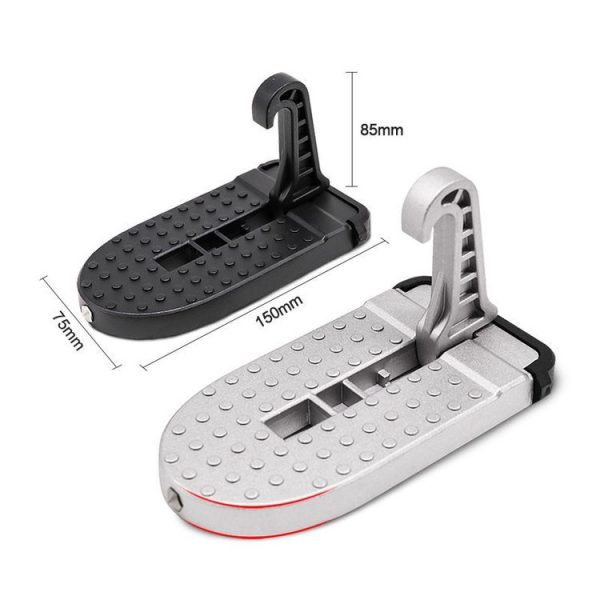 Car Hook Door Foldable Foot Pedal with Safety Hammer (Black) - Image 2