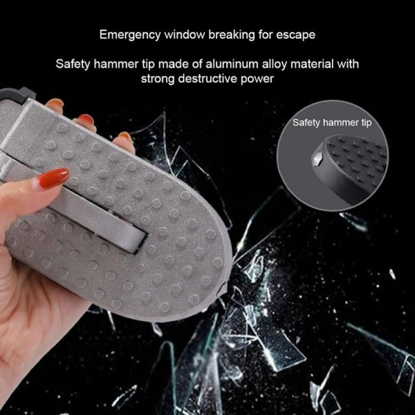 Car Hook Door Foldable Foot Pedal with Safety Hammer (Black) - Image 4