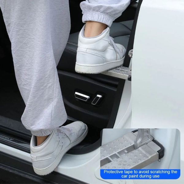 Car Hook Door Foldable Foot Pedal with Safety Hammer (Black) - Image 6