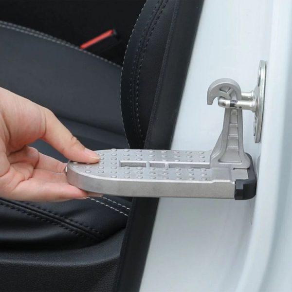 Car Hook Door Foldable Foot Pedal with Safety Hammer (Black) - Image 7