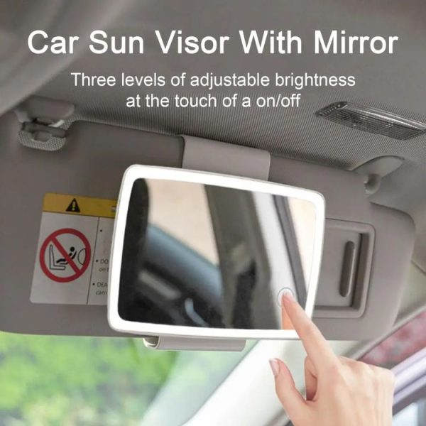 Car Sun Visor LED Light Cosmetic Mirror (White) - Image 4