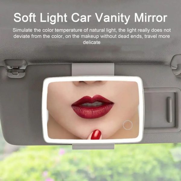 Car Sun Visor LED Light Cosmetic Mirror (White) - Image 5
