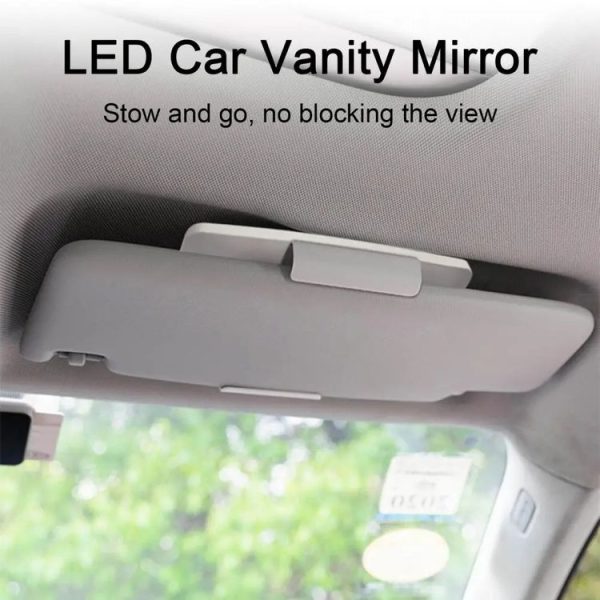 Car Sun Visor LED Light Cosmetic Mirror (White) - Image 6
