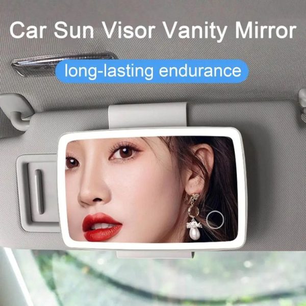 Car Sun Visor LED Light Cosmetic Mirror (White) - Image 7