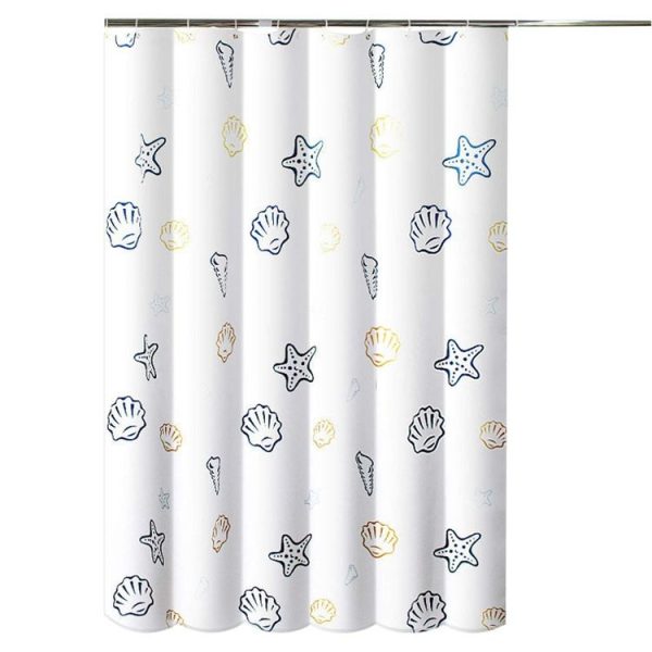 80x180cm Sea World Polyester Shower Curtain Thickened Waterproof Bathroom Shower Curtain Cloth With Hooks