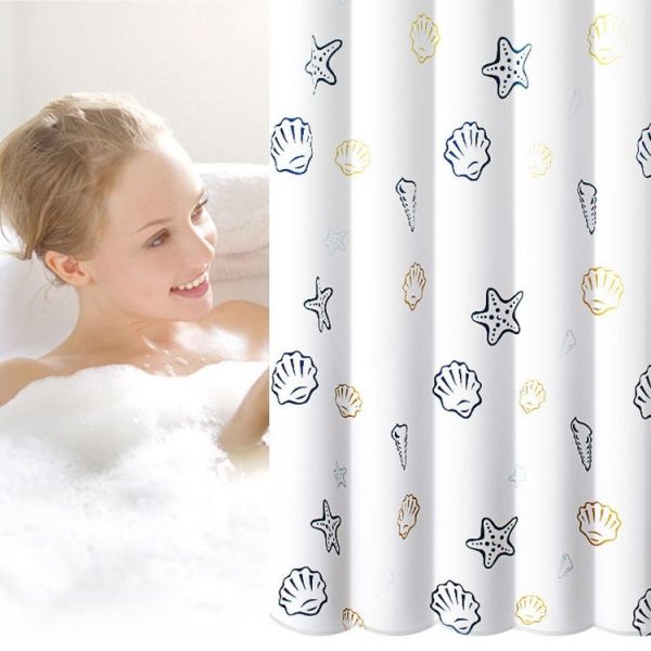 80x180cm Sea World Polyester Shower Curtain Thickened Waterproof Bathroom Shower Curtain Cloth With Hooks - Image 2