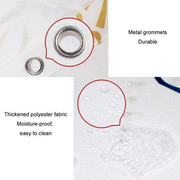 80x180cm Sea World Polyester Shower Curtain Thickened Waterproof Bathroom Shower Curtain Cloth With Hooks - Image 5