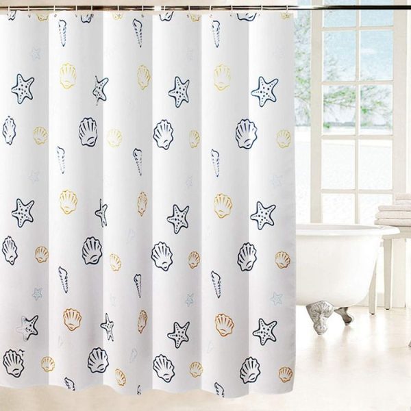 80x180cm Sea World Polyester Shower Curtain Thickened Waterproof Bathroom Shower Curtain Cloth With Hooks - Image 7